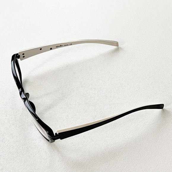 Exalto Eyeglasses FRAME YS03 Black White Acetate Rectangular 54-14-140 France - Picture 6 of 13
